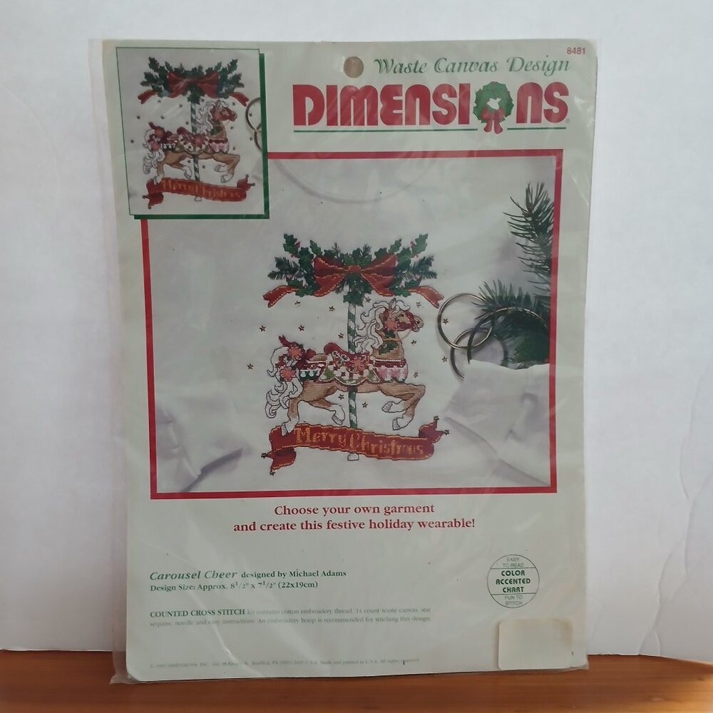 Dimensions Carousel Cheer Counted Cross Stitch 8.5" x 7.5"